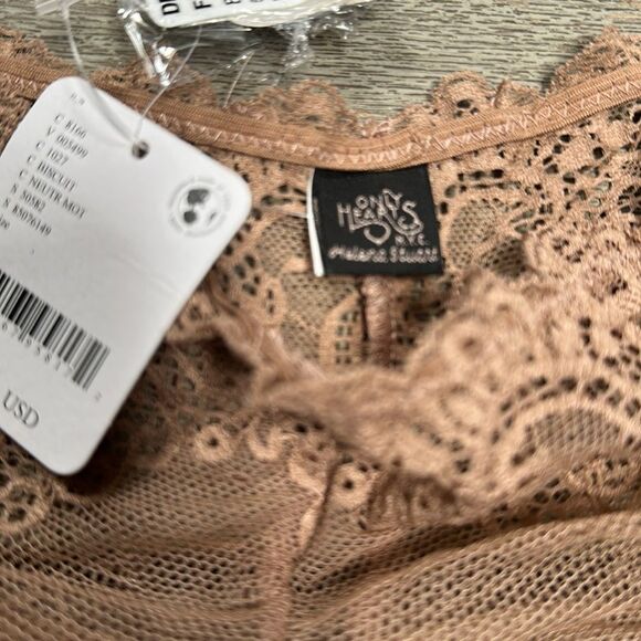 Free People So Fine Lace Boy Short Biscuit Neutral Size Small - Picture 7 of 7